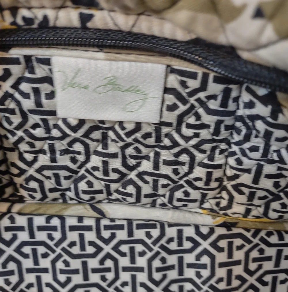 Vera Bradley Yellow and Black Floral Quilted Shoulder Bag - Picture 9 of 14